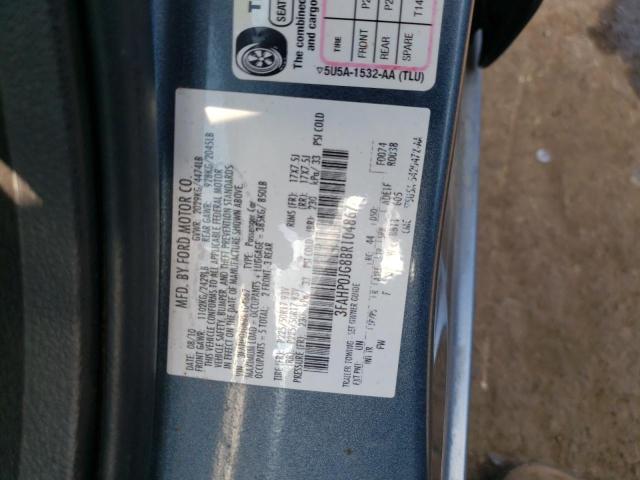 Photo 10 from auction – 2011 FORD FUSION SEL with VIN 3FAHP0JG8BR104867