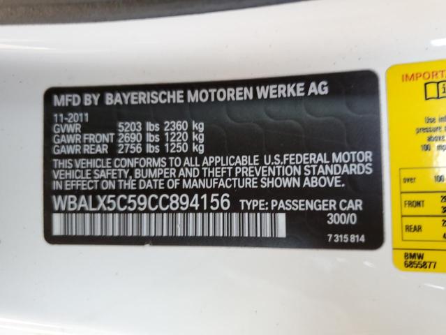 Photo 10 from auction – 2012 BMW 650 XI with VIN WBALX5C59CC894156