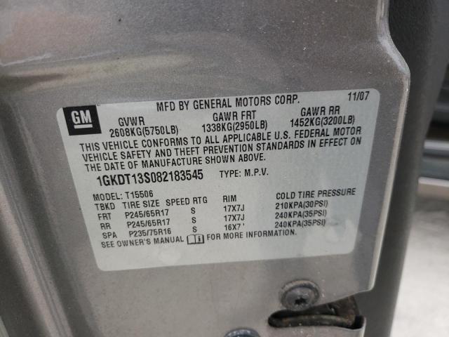 Photo 10 from auction – 2008 GMC ENVOY with VIN 1GKDT13S082183545