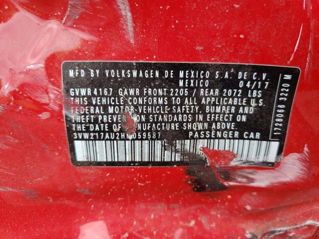 Photo 10 from auction – 2017 VOLKSWAGEN GOLF S with VIN 3VW217AU2HM059587
