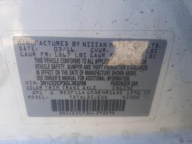 Photo 10 from auction – 2016 NISSAN VERSA NOTE with VIN 3N1CE2CP3GL393298
