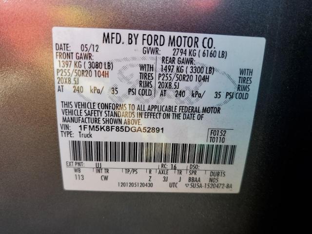 Photo 10 from auction – 2013 FORD EXPLORER L with VIN 1FM5K8F85DGA52891