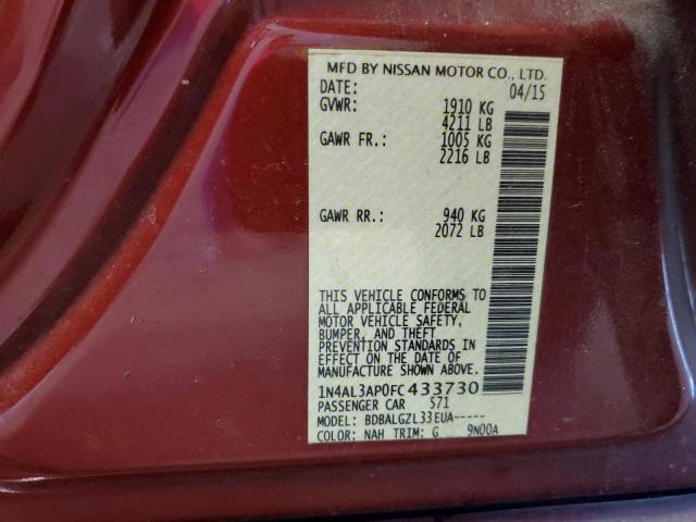 Photo 10 from auction – 2015 NISSAN ALTIMA 2.5 with VIN 1N4AL3AP0FC433730