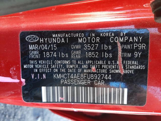 Photo 10 from auction – 2015 HYUNDAI ACCENT GLS with VIN KMHCT4AE8FU892744