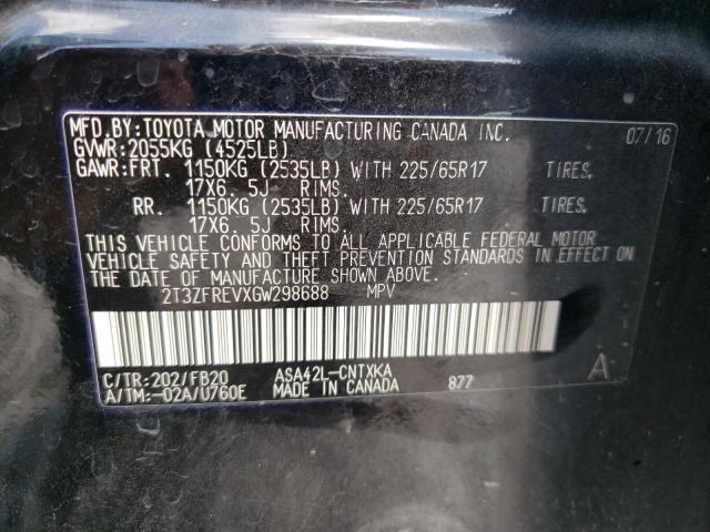 Photo 10 from auction – 2016 TOYOTA RAV4 LE with VIN 2T3ZFREVXGW298688