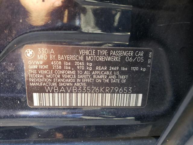 Photo 10 from auction – 2006 BMW 330 I with VIN WBAVB33526KR79653