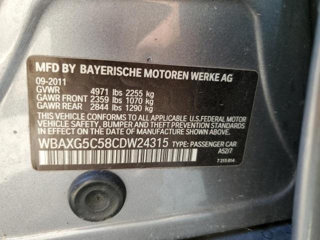 Photo 10 from auction – 2012 BMW 528 I with VIN WBAXG5C58CDW24315
