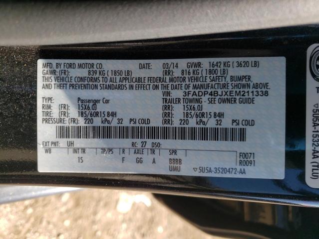 Photo 10 from auction – 2014 FORD FIESTA SE with VIN 3FADP4BJXEM211338