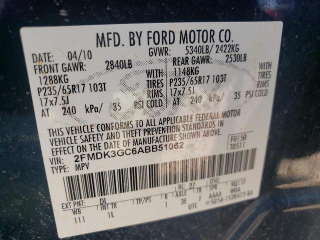 Photo 10 from auction – 2010 FORD EDGE SE with VIN 2FMDK3GC6ABB51062