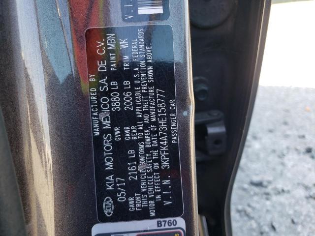 Photo 10 from auction – 2017 KIA FORTE LX with VIN 3KPFK4A73HE158777