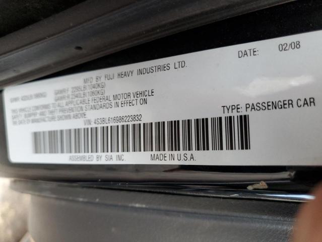 Photo 10 from auction – 2008 SUBARU LEGACY 2.5 with VIN 4S3BL616986223832