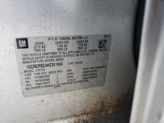 Photo 10 from auction – 2017 CHEVROLET SILVERADO with VIN 1GCRCPEC4HZ351804