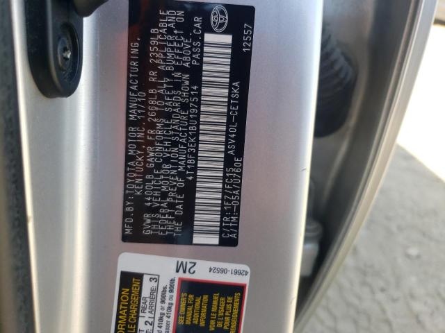 Photo 10 from auction – 2011 TOYOTA CAMRY BASE with VIN 4T1BF3EK1BU197514