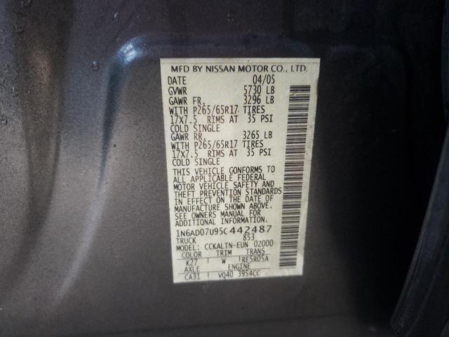 Photo 10 from auction – 2005 NISSAN FRONTIER C with VIN 1N6AD07U95C442487