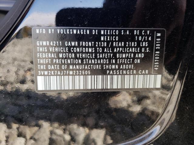 Photo 10 from auction – 2015 VOLKSWAGEN JETTA BASE with VIN 3VW2K7AJ7FM232505