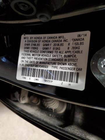 Photo 10 from auction – 2014 HONDA CIVIC LX with VIN 2HGFB2F58EH549503