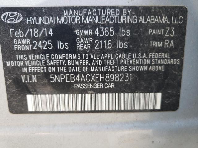 Photo 10 from auction – 2014 HYUNDAI SONATA GLS with VIN 5NPEB4ACXEH898231