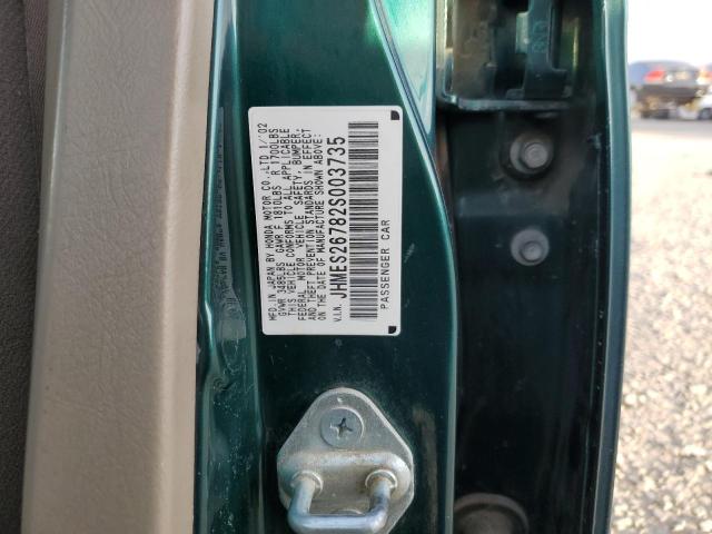 Photo 10 from auction – 2002 HONDA CIVIC EX with VIN JHMES26782S003735