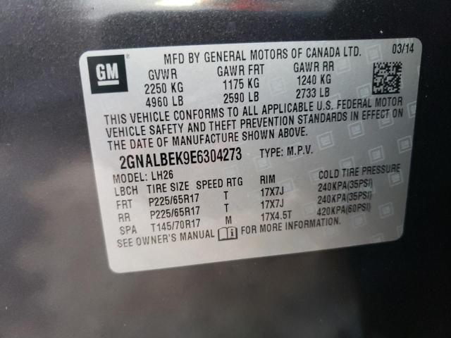 Photo 10 from auction – 2014 CHEVROLET EQUINOX LT with VIN 2GNALBEK9E6304273