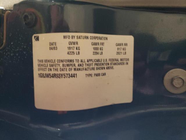 Photo 10 from auction – 2003 SATURN L300 with VIN 1G8JW54R93Y573441