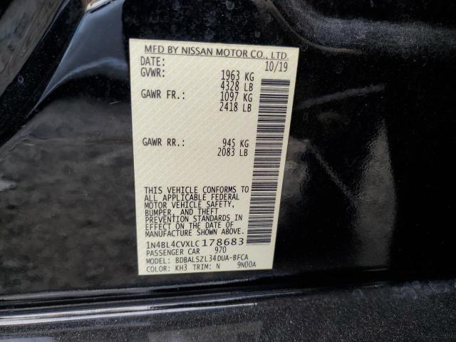 Photo 10 from auction – 2020 NISSAN ALTIMA SR with VIN 1N4BL4CVXLC178683