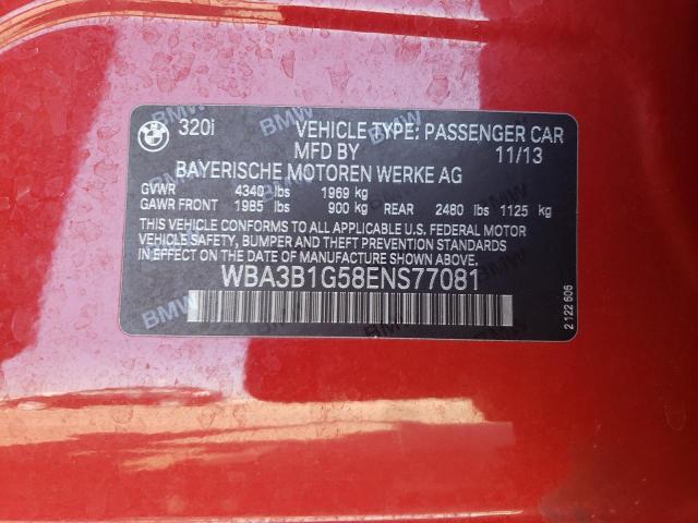 Photo 10 from auction – 2014 BMW 320 I with VIN WBA3B1G58ENS77081