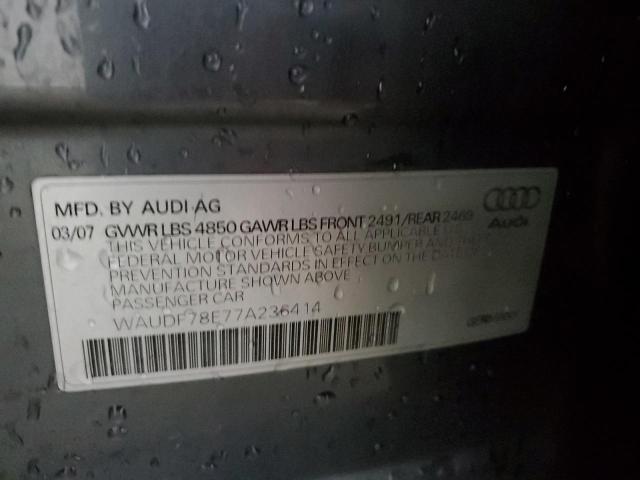 Photo 10 from auction – 2007 AUDI A4 2.0T QU with VIN WAUDF78E77A236414