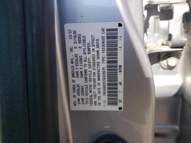 Photo 10 from auction – 2007 ACURA TL with VIN 19UUA66207A029675