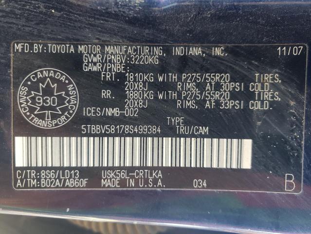 Photo 10 from auction – 2008 TOYOTA TUNDRA DOU with VIN 5TBBV58178S499384