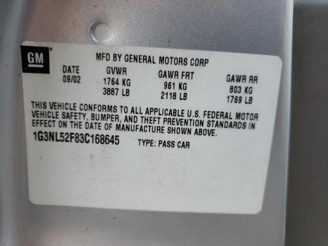 Photo 10 from auction – 2003 OLDSMOBILE ALERO with VIN 1G3NL52F83C168645