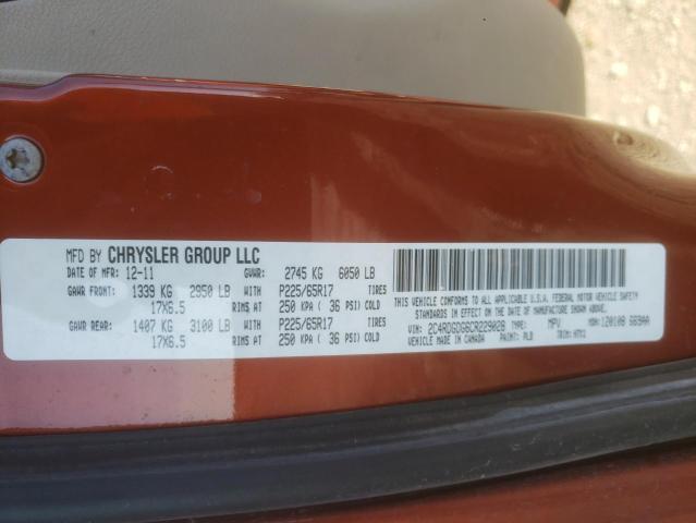 Photo 10 from auction – 2012 DODGE GRAND CARA with VIN 2C4RDGDG6CR229028