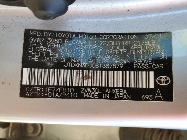 Photo 10 from auction – 2011 TOYOTA PRIUS with VIN JTDKN3DU0B1387879