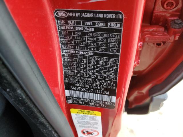 Photo 10 from auction – 2016 LAND ROVER RANGE ROVE with VIN SALVR2BG3GH147354
