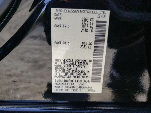 Photo 10 from auction – 2019 NISSAN ALTIMA SV with VIN 1N4BL4DV0KC160366