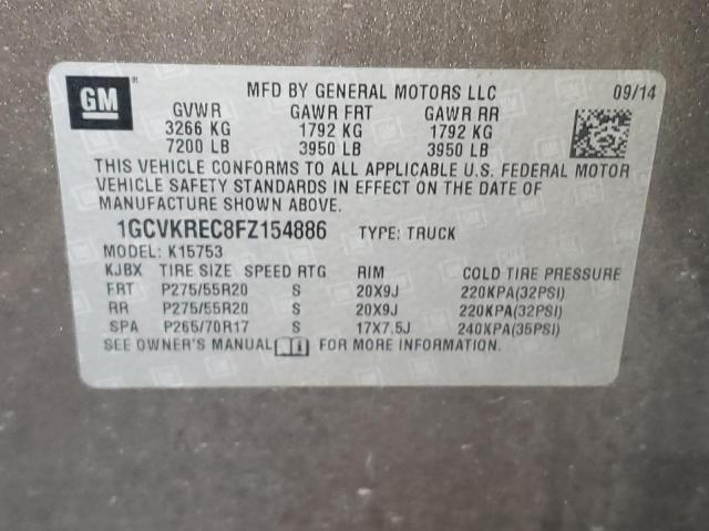 Photo 10 from auction – 2015 CHEVROLET SILVERADO with VIN 1GCVKREC8FZ154886