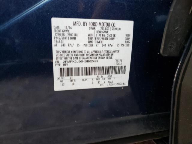 Photo 10 from auction – 2017 FORD EDGE SEL with VIN 2FMPK3J96HBB02495