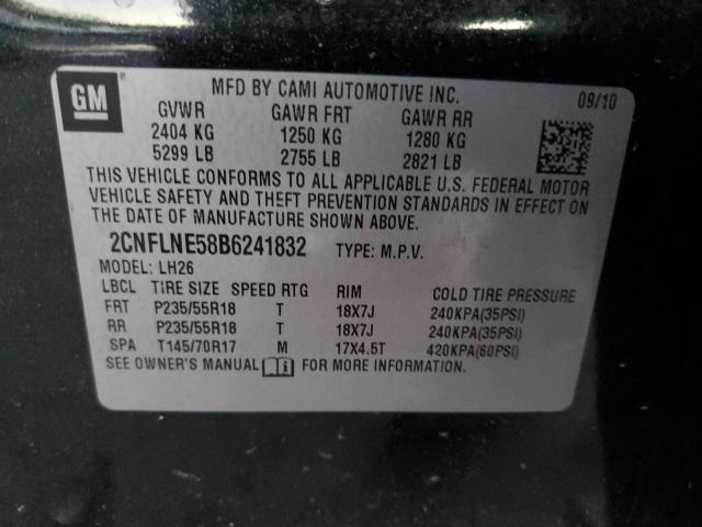 Photo 10 from auction – 2011 CHEVROLET EQUINOX LT with VIN 2CNFLNE58B6241832