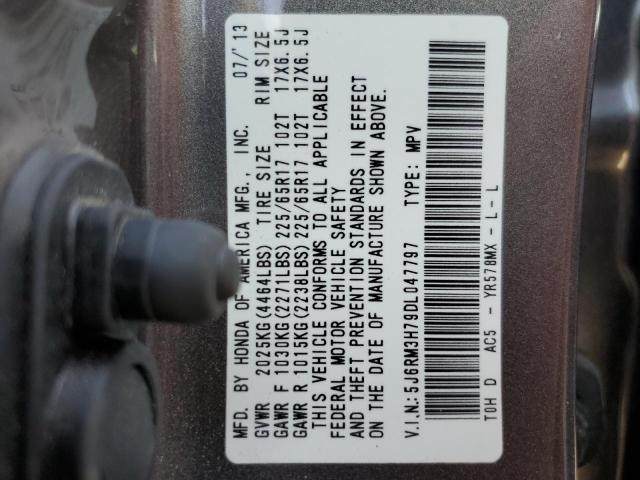 Photo 10 from auction – 2013 HONDA CR-V EXL with VIN 5J6RM3H79DL047797