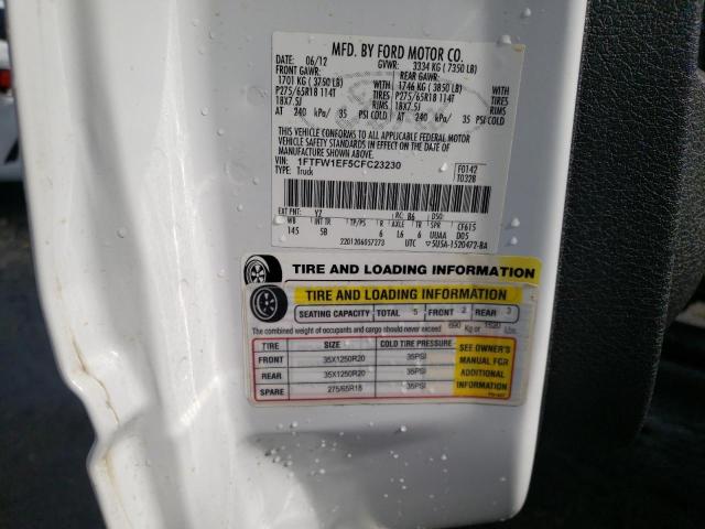 Photo 10 from auction – 2012 FORD F150 SUPER with VIN 1FTFW1EF5CFC23230
