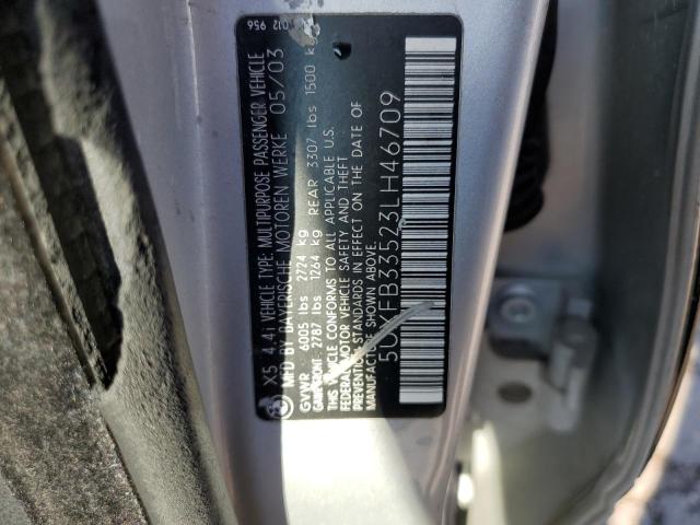 Photo 10 from auction – 2003 BMW X5 with VIN 5UXFB33523LH46709