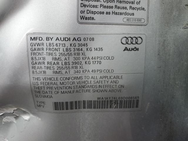Photo 10 from auction – 2009 AUDI Q7 3.6 QUA with VIN WA1AY74L69D008565