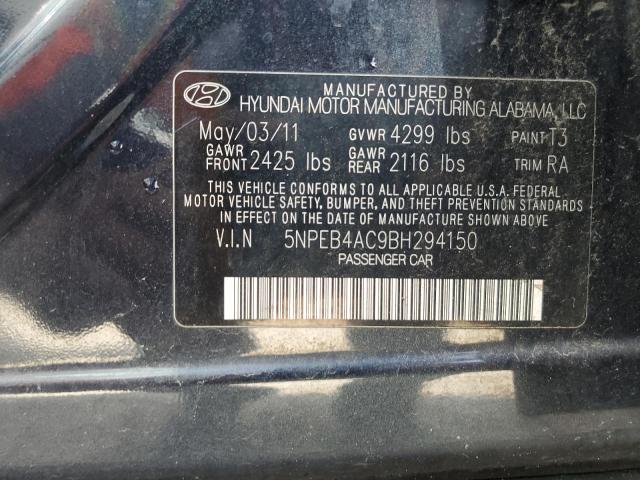 Photo 10 from auction – 2011 HYUNDAI SONATA GLS with VIN 5NPEB4AC9BH294150