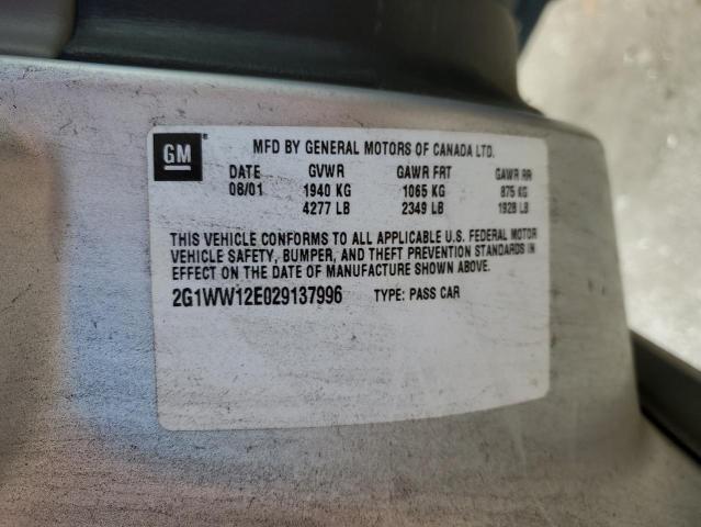 Photo 10 from auction – 2002 CHEVROLET MONTE CARL with VIN 2G1WW12E029137996
