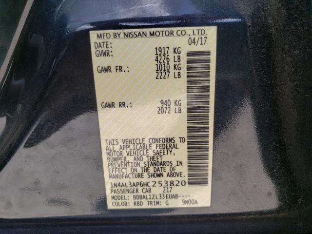 Photo 10 from auction – 2017 NISSAN ALTIMA 2.5 with VIN 1N4AL3AP6HC253820