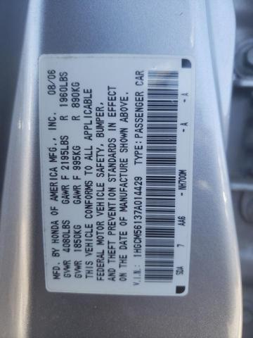 Photo 10 from auction – 2007 HONDA ACCORD with VIN 1HGCM56137A014429