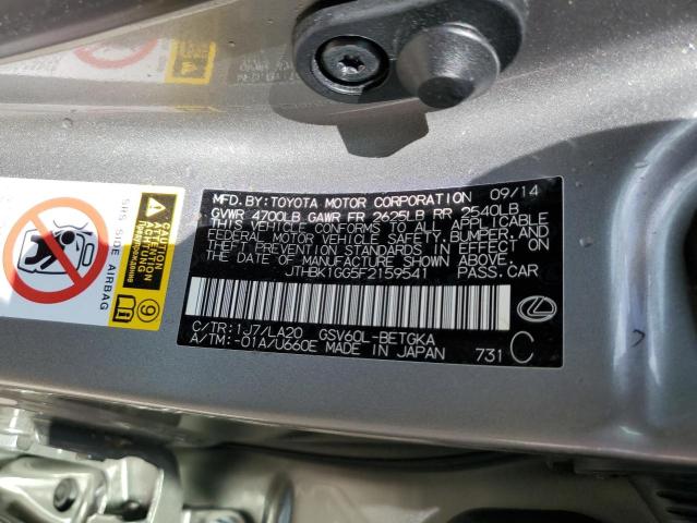 Photo 10 from auction – 2015 LEXUS ES 350 with VIN JTHBK1GG5F2159541