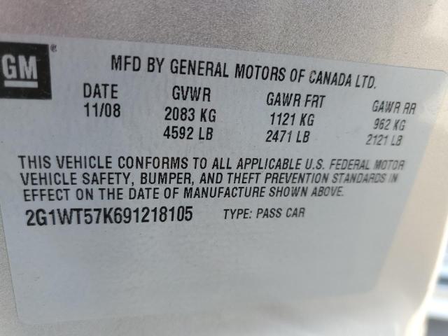 Photo 10 from auction – 2009 CHEVROLET IMPALA 1LT with VIN 2G1WT57K691218105