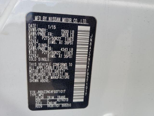 Photo 10 from auction – 2015 INFINITI QX80 with VIN JN8AZ2NC4F9371017