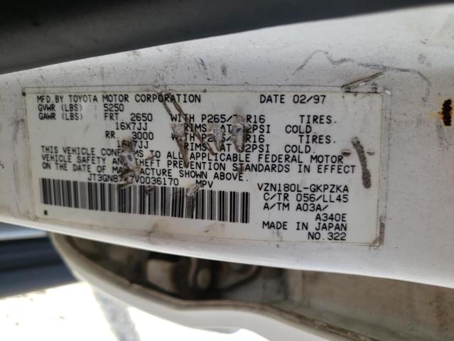 Photo 10 from auction – 1997 TOYOTA 4RUNNER LI with VIN JT3GN87R7V0036170