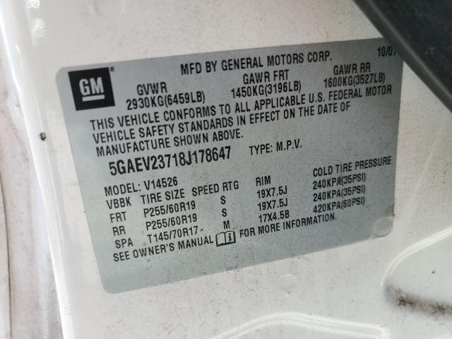 Photo 10 from auction – 2008 BUICK ENCLAVE CX with VIN 5GAEV23718J178647